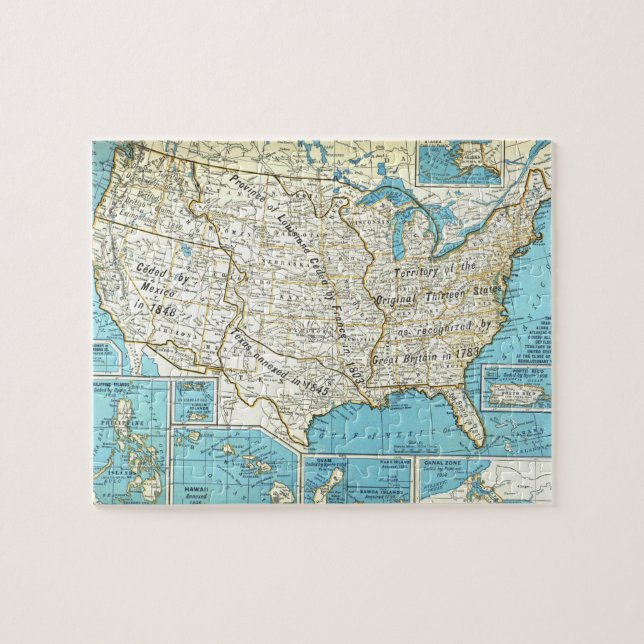 Puzzle Adquisiciones territoriales del Mapa de los Estado (Horizontal)