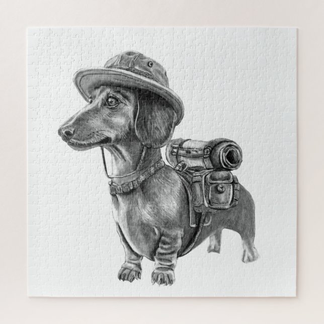 Puzzle Adventurous dachshund (Vertical)