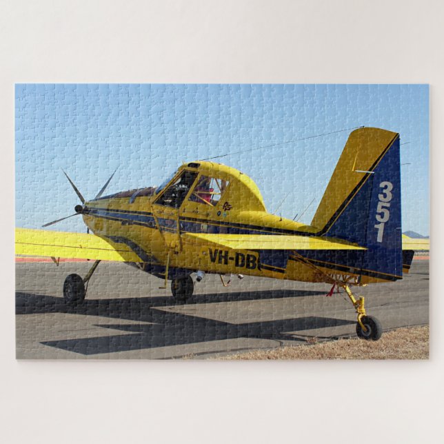 Puzzle Aeronaves de Air Tractor (amarillo y azul) (Horizontal)