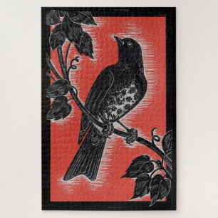 Puzzle afeitado negro con rojo