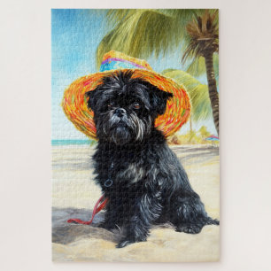 Puzzle Affenpinscher en la playa, regalo de verano para l