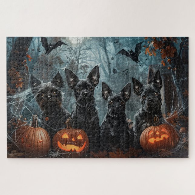 Puzzle Affenpinscher Halloween Noche Doggy Delight (Horizontal)