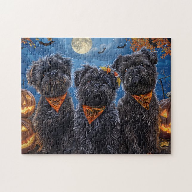 Puzzle Affenpinscher Halloween Spooky (Horizontal)