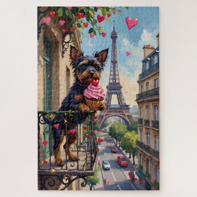 Puzzle Affenpinscher perro día de San Valentín balcón de  (Vertical)
