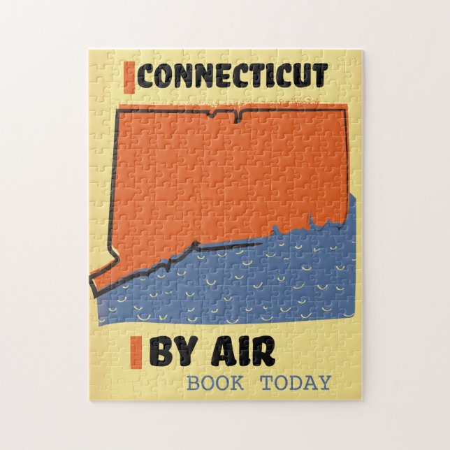 Puzzle Afiche de Connecticut by air travel (Vertical)