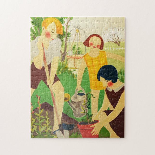 Puzzle Afiche de época escolar Jardinería (Vertical)