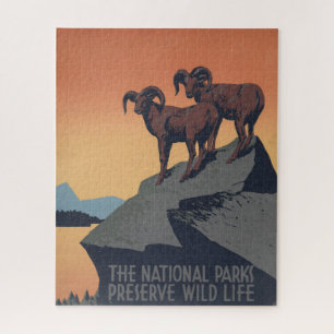 Puzzle Afiche de época que promueve el viaje a parques na