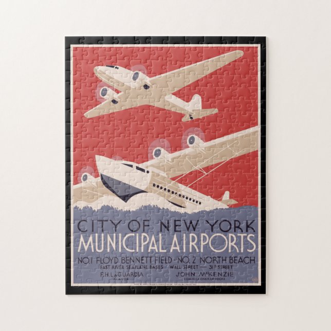 Puzzle Afiche de la Ciudad Vieja de los Aeropuertos Munic (Vertical)