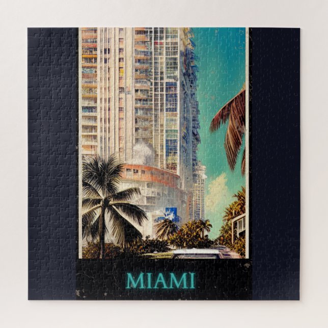 Puzzle Afiche de Miami (Vertical)