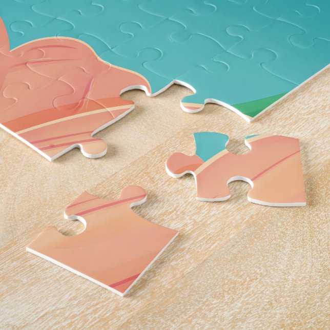 Puzzle Afiche de viaje clásico de Fly to Barbados (Lado)