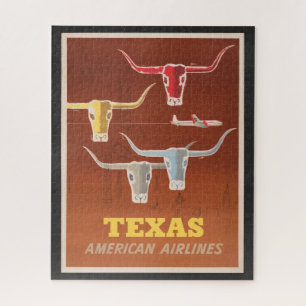 Puzzle Afiche De Viaje De American Airlines A Texas