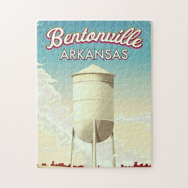 Puzzle Afiche de viaje de Bentonville, Arkansas. (Vertical)