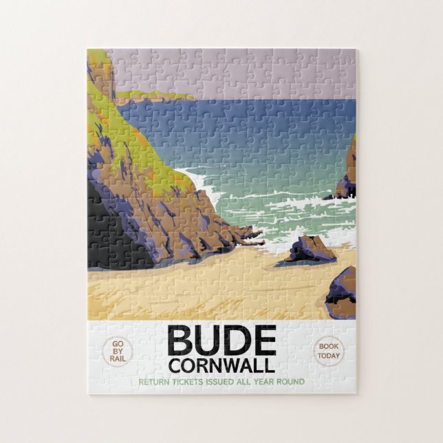 Puzzle Afiche de viaje de Bude cornwall Seaside (Vertical)