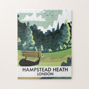 Puzzle Afiche de viaje de Hampstead Heath London.