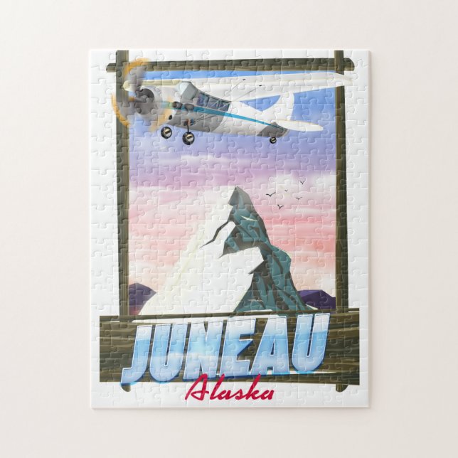 Puzzle Afiche de viaje de Juneau Alaska (Vertical)