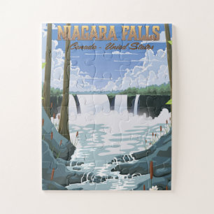 Puzzle Afiche de viaje de las cataratas del Niágara