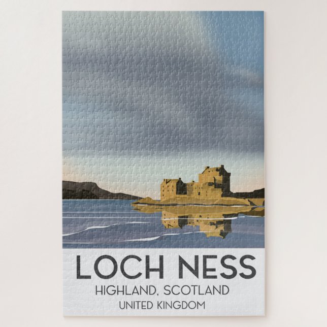 Puzzle Afiche de viaje de Loch Ness, Highlands, Escocia (Vertical)