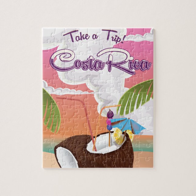 Puzzle afiche de viaje de Personalizado de costa Rica. (Vertical)