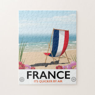 Puzzle Afiche de viaje de playa de Francia