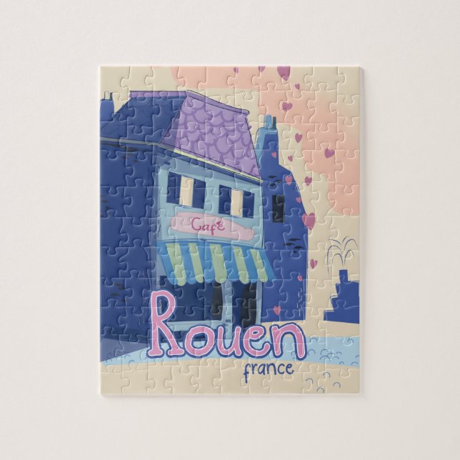 Puzzle Afiche de viaje de Rouen france. (Vertical)