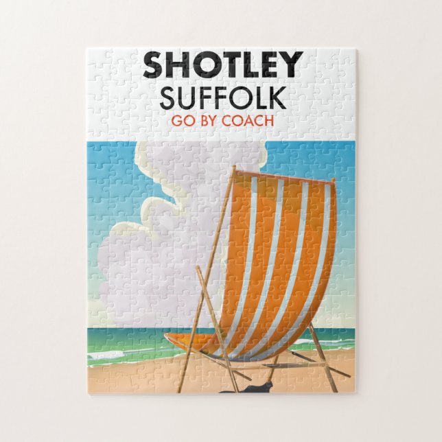 Puzzle Afiche de viaje de Shotley suffolk beach (Vertical)