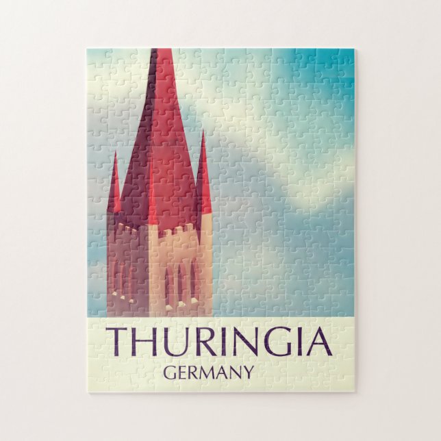 Puzzle Afiche de viaje de Turingia Alemania (Vertical)