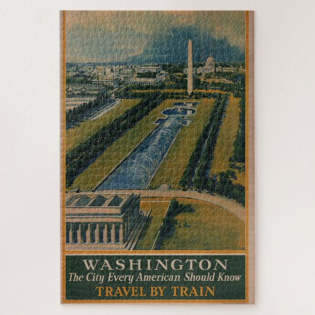 Puzzle Afiche de viaje de Washington DC (Vertical)