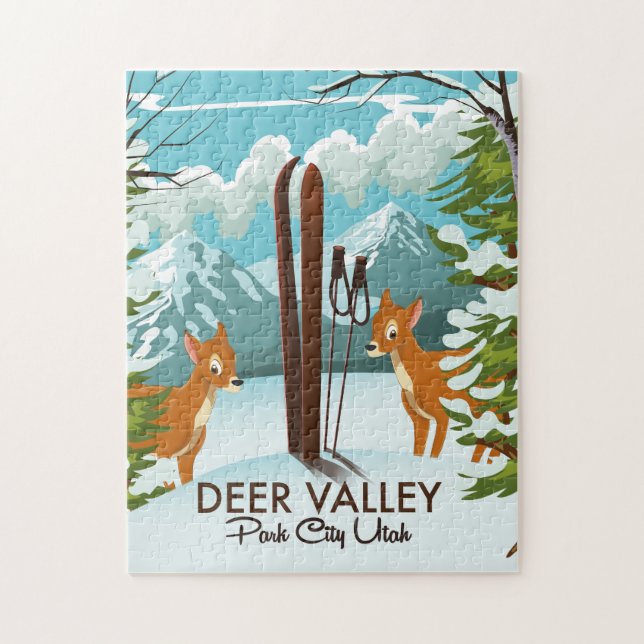Puzzle Afiche de viaje del Deer Valley Park City Utah (Vertical)