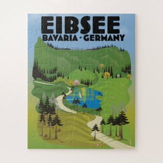 Puzzle Afiche de viaje del Eibsee Alemania.