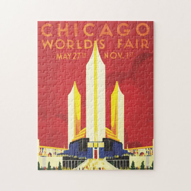 Puzzle Afiche de viaje del logo americano (Vertical)