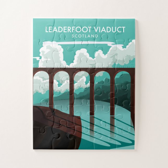 Puzzle Afiche de viaje del Viaducto Leaderfoot Scotland (Vertical)