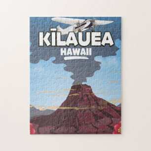 Puzzle Afiche de viaje del volcán Kīlauea Hawaii