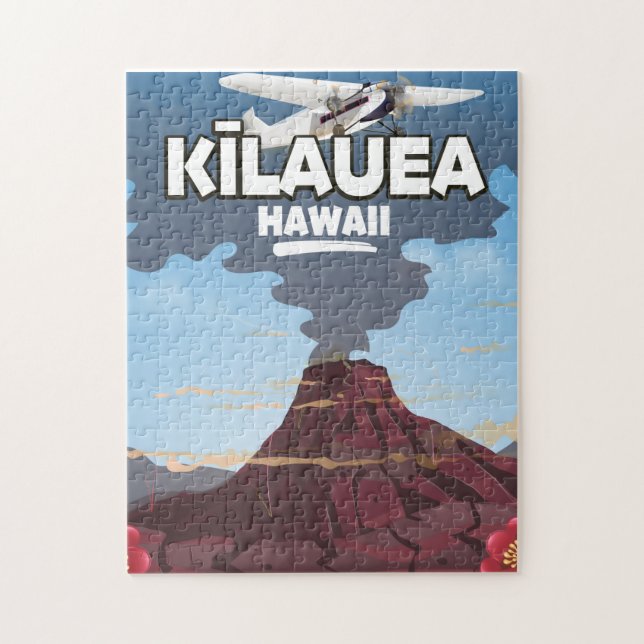 Puzzle Afiche de viaje del volcán Kīlauea Hawaii (Vertical)