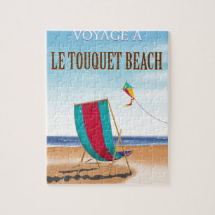 Puzzle Afiche de viaje francés de Le Touquet Beach Vintag