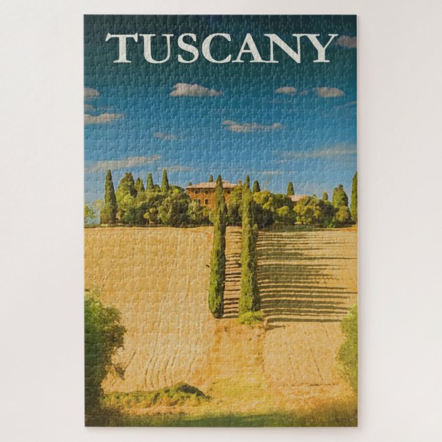 Puzzle Afiche de viaje italiano de la Toscana Italia (Vertical)