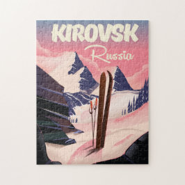 Puzzle Afiche de viaje para esquiar en Kirovsk Rusia
