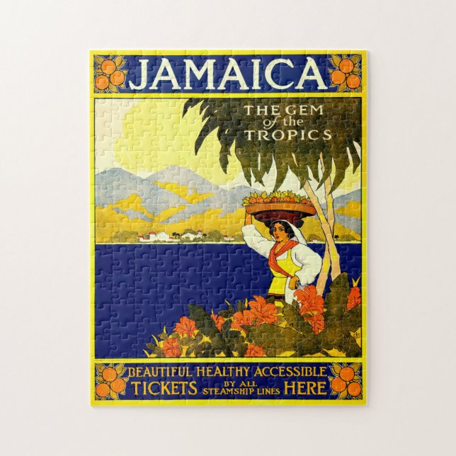 Puzzle Afiche de viaje retro Jamaica. (Vertical)