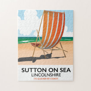 Puzzle Afiche de viajes a la costa de Sutton on Sea.