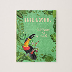 Puzzle Afiche de viajes de Brasil, Toucan,