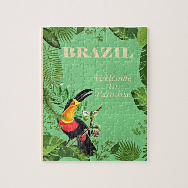 Puzzle Afiche de viajes de Brasil, Toucan, (Vertical)