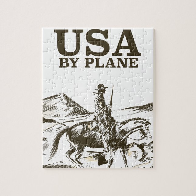 Puzzle Afiche de viajes de cowboy de Estados Unidos (Vertical)