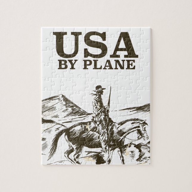 Puzzle Afiche de viajes de cowboy de Estados Unidos (Vertical)