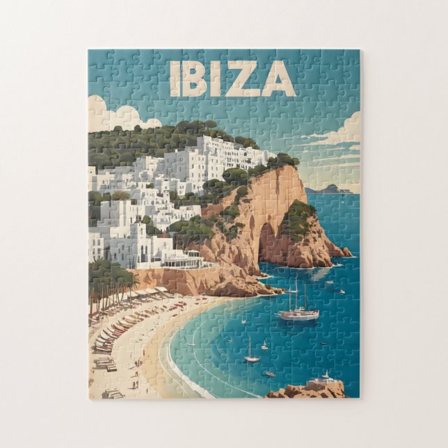 Puzzle Afiche de viajes de Ibiza, España (Vertical)