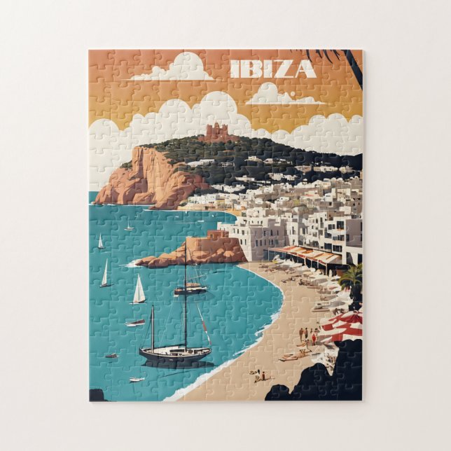 Puzzle Afiche de viajes de Ibiza, España (Vertical)