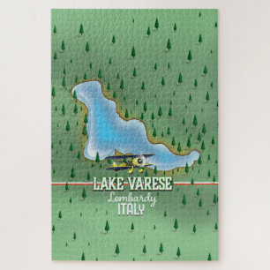 Puzzle Afiche de viajes en el lago Varese, Lombardía