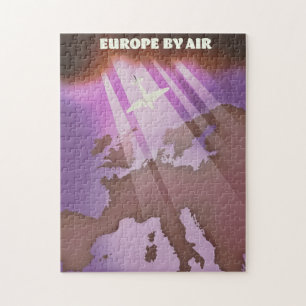 Puzzle Afiche de viajes estilo Europa por aire.