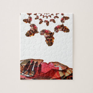 Puzzle África en Movimiento: Diseño de Mapa en Calidoscop