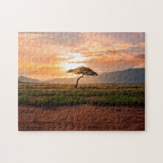 Puzzle Africa Safari Savannah Desert Field Tree Sunset