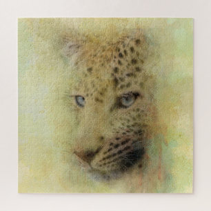 Puzzle African Leopard Wildlife Watercolor Portrait