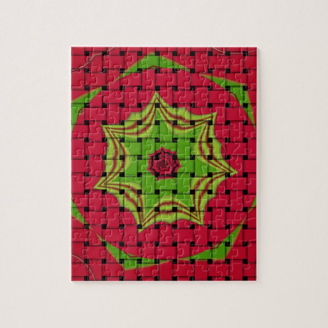 Puzzle African Lovely Woven red design (Vertical)